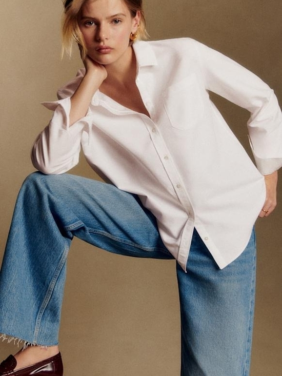 Sezane Tops - Sezane Tomboy Classic White Button-Down Shirt